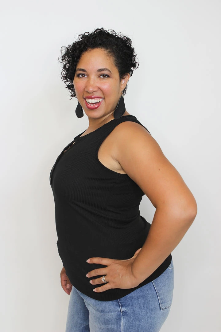 Iris & Rainbow Boutique New Arrivals #K423 Classy Buttons Tank Top 4 Iris & Rainbow Boutique New Arrivals #K423 Classy Buttons Tank Top