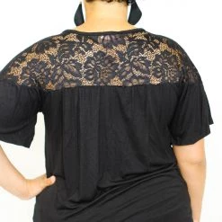 Iris & Rainbow Boutique #K420 Floral Lace Shoulders (Black) New Arrivals