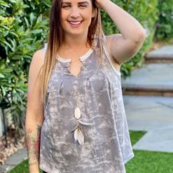 Boutique Simplified Smokey Skies Sleeveless Top New Arrivals