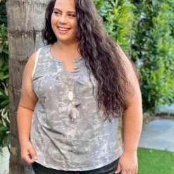 Boutique Simplified Smokey Skies Sleeveless Top New Arrivals