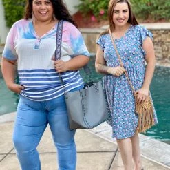 Boutique Simplified Cotton Candy Button Down Top