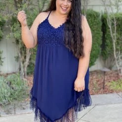 Boutique Simplified Tooling In Floral All In One Dress In Navy