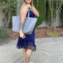 Boutique Simplified Tooling In Floral All In One Dress In Navy