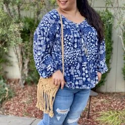 Boutique Simplified Bandana Bliss Boxy Top