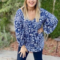 Boutique Simplified Bandana Bliss Boxy Top