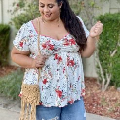 Boutique Simplified New Arrivals Frolicky Floral Babydoll Top