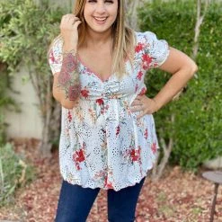 Boutique Simplified New Arrivals Frolicky Floral Babydoll Top