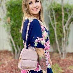 Boutique Simplified Navy Blooms Ruffle Sleeve Top New Arrivals