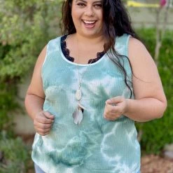 Boutique Simplified How Far I'll Go Lace Trim Tank New Arrivals