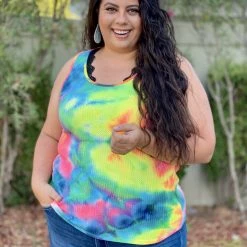 Boutique Simplified 80's Remix Tie Dye Tank New Arrivals