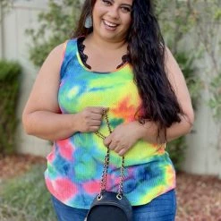 Boutique Simplified 80's Remix Tie Dye Tank New Arrivals