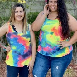 Boutique Simplified 80's Remix Tie Dye Tank New Arrivals