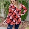 Boutique Simplified Sedona Sunset Long Sleeve Swing Tunic New Arrivals
