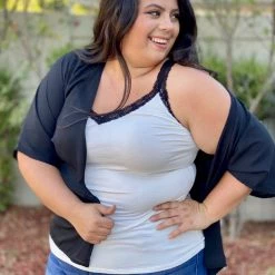 Boutique Simplified Classy Lace Trim Tank