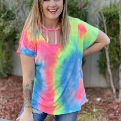 Boutique Simplified New Arrivals Raise The Bar Tie Dye Top