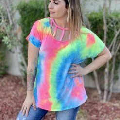 Boutique Simplified New Arrivals Raise The Bar Tie Dye Top
