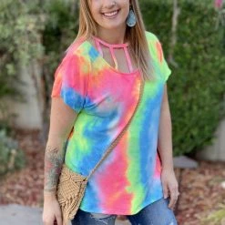 Boutique Simplified New Arrivals Raise The Bar Tie Dye Top