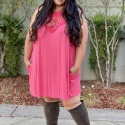 Boutique Simplified New Arrivals Wildest Dreams Halter Dress In Coral