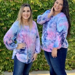 Boutique Simplified Blown Away Tie Dye Long Sleeve