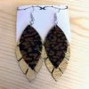Iris & Rainbow Boutique Leather Feather Earrings (Gold Leopard) New Arrivals