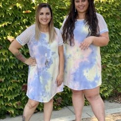 Boutique Simplified Unicorn Tie Dye Raglan Dress New Arrivals