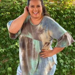 Boutique Simplified Jazzy Tie Dye Ruffle Sleeve New Arrivals 15 Boutique Simplified Jazzy Tie Dye Ruffle Sleeve New Arrivals