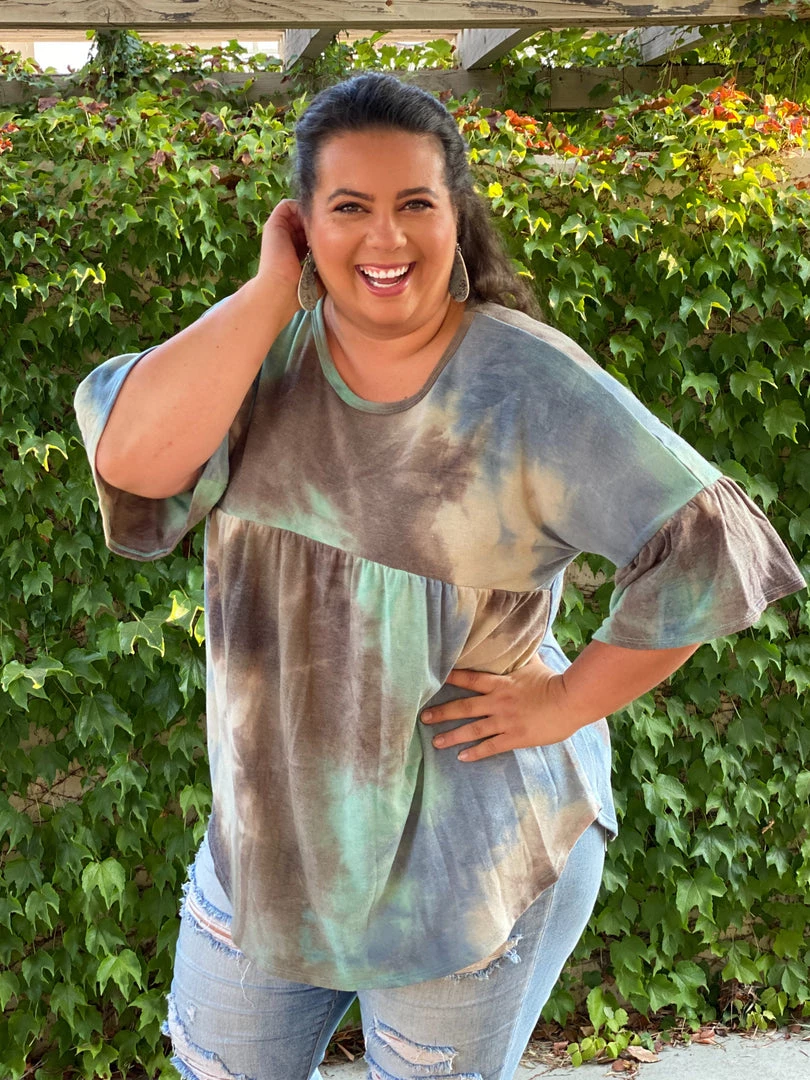 Boutique Simplified Jazzy Tie Dye Ruffle Sleeve New Arrivals 7 Boutique Simplified Jazzy Tie Dye Ruffle Sleeve New Arrivals