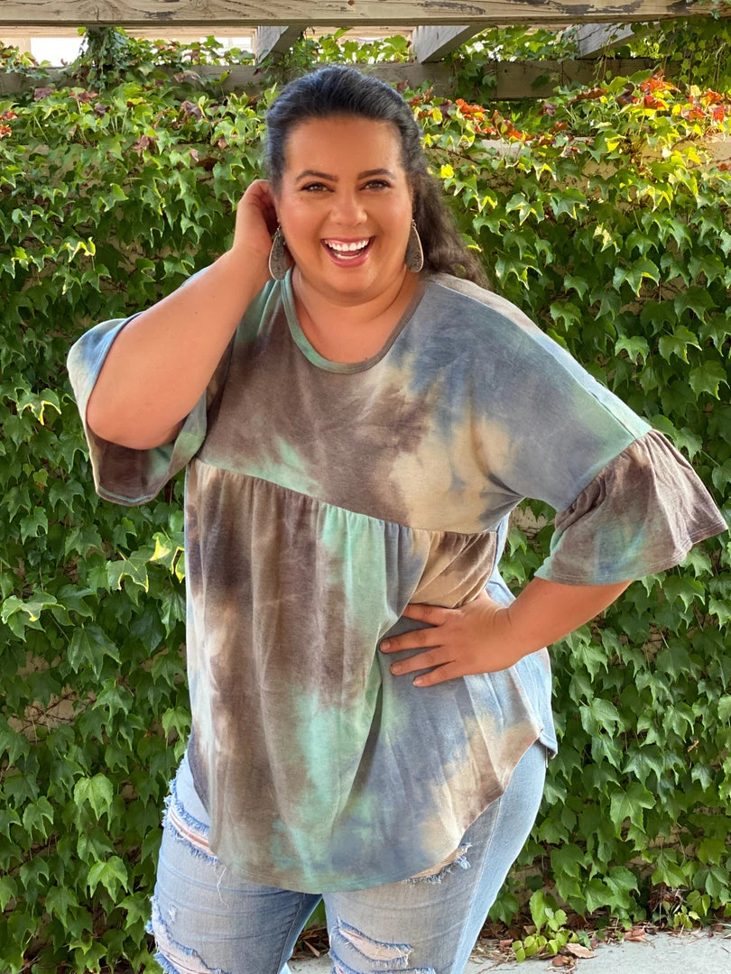 Boutique Simplified Jazzy Tie Dye Ruffle Sleeve New Arrivals 4 Boutique Simplified Jazzy Tie Dye Ruffle Sleeve New Arrivals