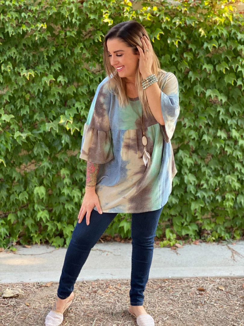 Boutique Simplified Jazzy Tie Dye Ruffle Sleeve New Arrivals 8 Boutique Simplified Jazzy Tie Dye Ruffle Sleeve New Arrivals