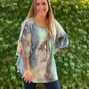 Boutique Simplified Jazzy Tie Dye Ruffle Sleeve New Arrivals