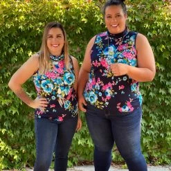 Boutique Simplified Everyday Essentials Tank In Floral New Arrivals