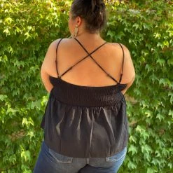 Boutique Simplified Opal Lace Trim Cami Top In Black 19 Boutique Simplified Opal Lace Trim Cami Top In Black