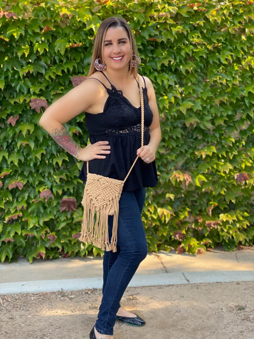 Boutique Simplified Opal Lace Trim Cami Top In Black 5 Boutique Simplified Opal Lace Trim Cami Top In Black