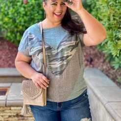 Boutique Simplified New Arrivals One Of A Kind Eyelet Color Block Tee