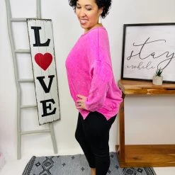 Iris & Rainbow Boutique New Arrivals #L985 Fuchsia Is Mine Top