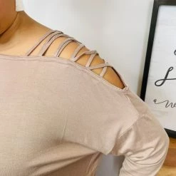 Iris & Rainbow Boutique #L971 Thank God I Found This Top (Taupe) New Arrivals