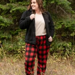 No Ship Drop Ship Winter In The Rockies Plaid Joggers
