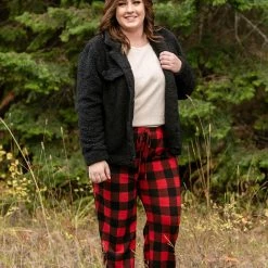 No Ship Drop Ship Winter In The Rockies Plaid Joggers