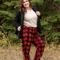 No Ship Drop Ship Winter In The Rockies Plaid Joggers