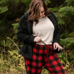 No Ship Drop Ship Winter In The Rockies Plaid Joggers