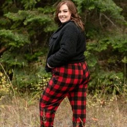 No Ship Drop Ship Winter In The Rockies Plaid Joggers