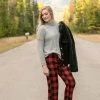 No Ship Drop Ship Winter In The Rockies Plaid Joggers