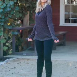 Boutique Simplified Holiday Glitz Long Sleeve Top New Arrivals