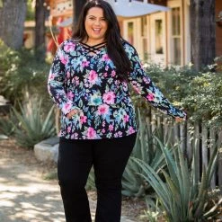 Boutique Simplified New Arrivals Botanical Goddess Criss Cross Top