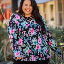 Boutique Simplified New Arrivals Botanical Goddess Criss Cross Top