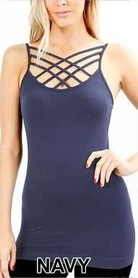 Iris & Rainbow Boutique #563 High Cage Criss-Cross Cami (Multiple Colors)