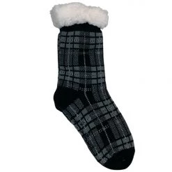 Boutique Simplified Plaid Fleece Lined Socks New Arrivals