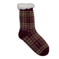 Boutique Simplified Plaid Fleece Lined Socks New Arrivals
