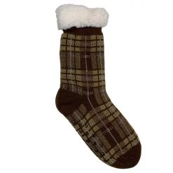 Boutique Simplified Plaid Fleece Lined Socks New Arrivals