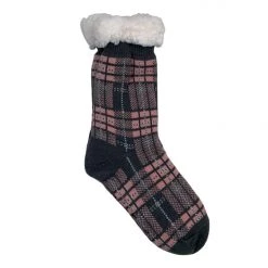 Boutique Simplified Plaid Fleece Lined Socks New Arrivals